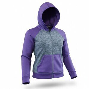 Head Activewear Hoodie Girls L Purple/ Gray High Neck Zipper Garage & Thumbholes